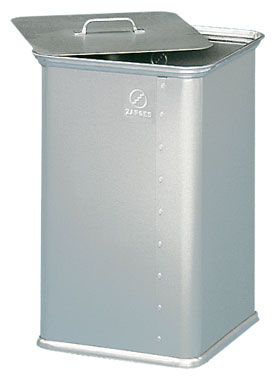 Produktbild ZARGES Alu-Abfallsammler; IM: 300x300x500mm. Eloxiert, stapelbar, ca. 45l