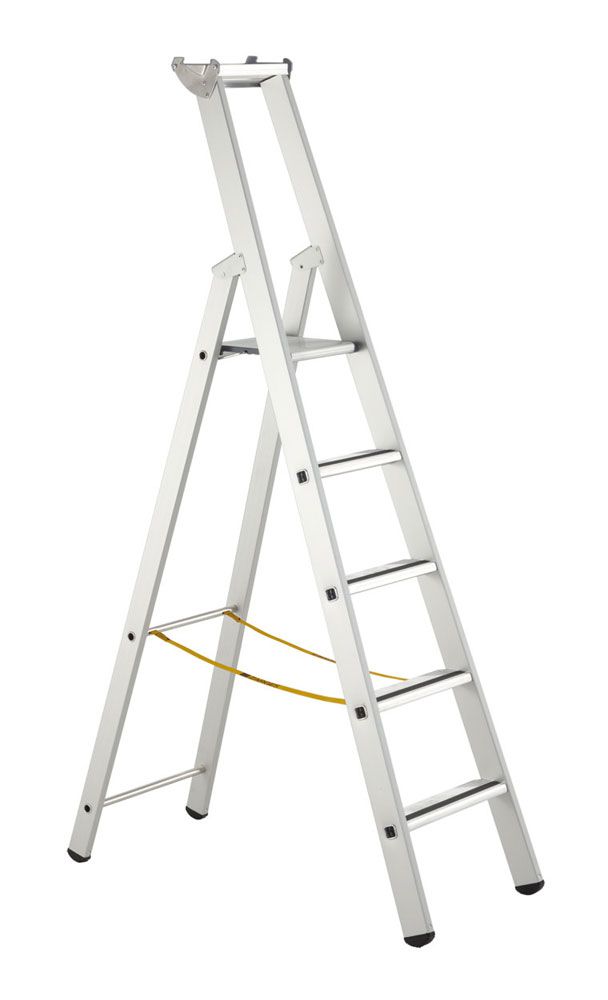 Produktbild ZARGES Leichtmetall-Stehleiter, geb., SaferStep, eloxiert, 8Sprossen, Länge 2,88m Z600 bild 5