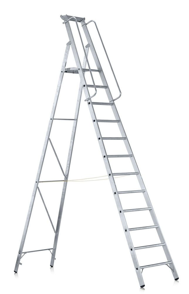 Produktbild ZARGES LM-Stehleiter m Plattform Z600, 12 Stufen Leiterlänge 4,16 m