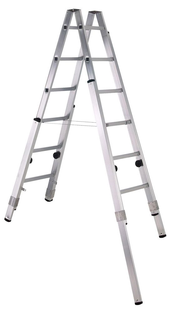 Produktbild ZARGES LM-Sprossen-Stehleiter Z600, 2 x 8 Sprossen Leiterlänge min. 2,35 m