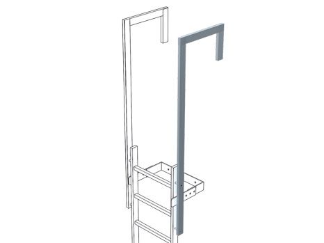 Produktbild ZARGES Ausstiegsholm abgewinkelt STL, Edelstahl V4A