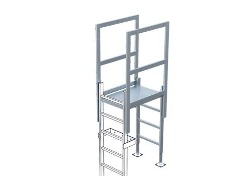 Produktbild ZARGES Ausstieg mit Übergang Edelstahl V4A STL, Länge 800 mm