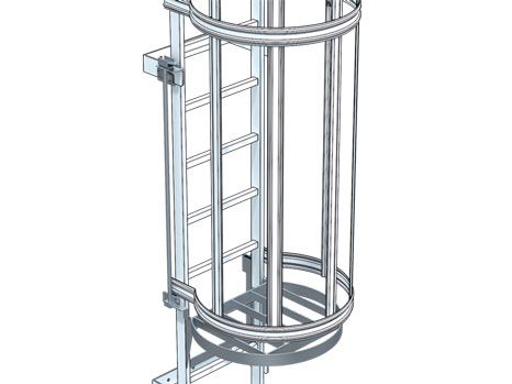 Produktbild ZARGES Schwenkbare Zustiegssicherung STL, Bedienung über Fußpedal