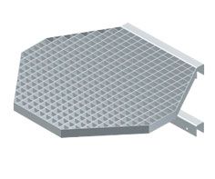 Produktbild ZARGES Umstiegsplattform 8-eckig STL, Edelstahl V4A, 700 x 700 mm