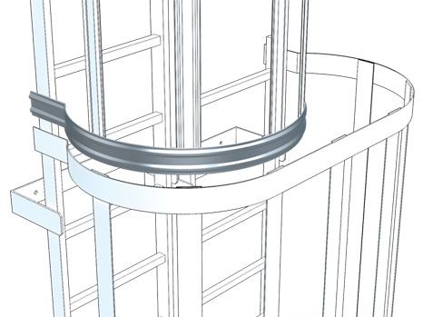 Produktbild ZARGES Rückenschutzbügel 3/4 verzinkt STL, für seitlichen Ausstieg