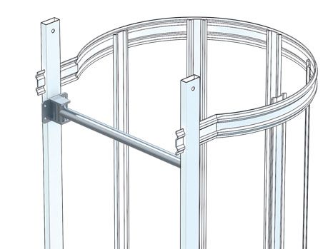 Produktbild ZARGES Sicherungsschranke Edelstahl V4A STL, mit Schwerkraftverschluss