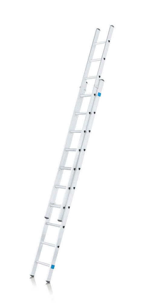 Produktbild ZARGES Schiebeleiter 2-teilig Z200, 2 x 18 Sprossen Leiterlänge max. 9,15m