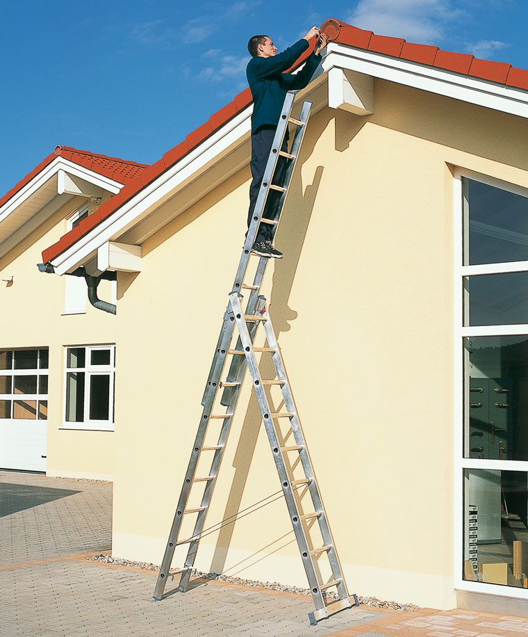 Produktbild ZARGES Mehrzweckleiter 3-teilig Z200, 3 x 10 Sprossen Leiterlänge max. 6,65m bild 2