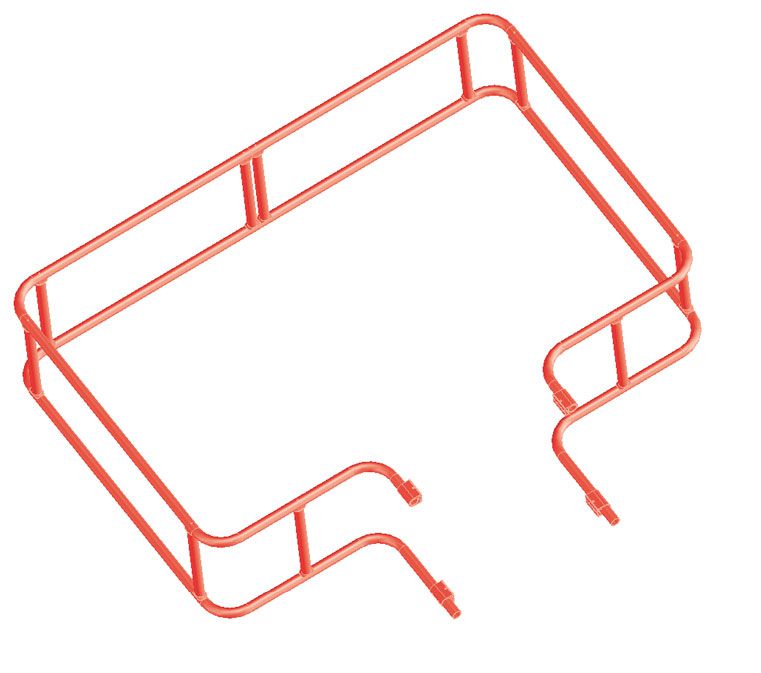 Produktbild ZARGES Pflichtmodul Geländer, rechteckig Z600, Abmessung 1500 x 2050 mm bild 2