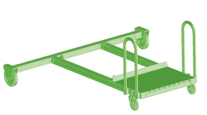 Produktbild ZARGES Pflichtmodul Fahrwerk Z600, ausgefahren 2350 x 200 mm bild 2