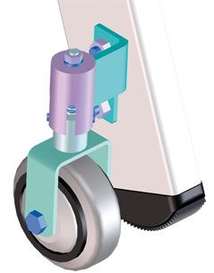 Produktbild ZARGES Federbockrollen (1 Satz = 2 Stück), incl. Montage aussen