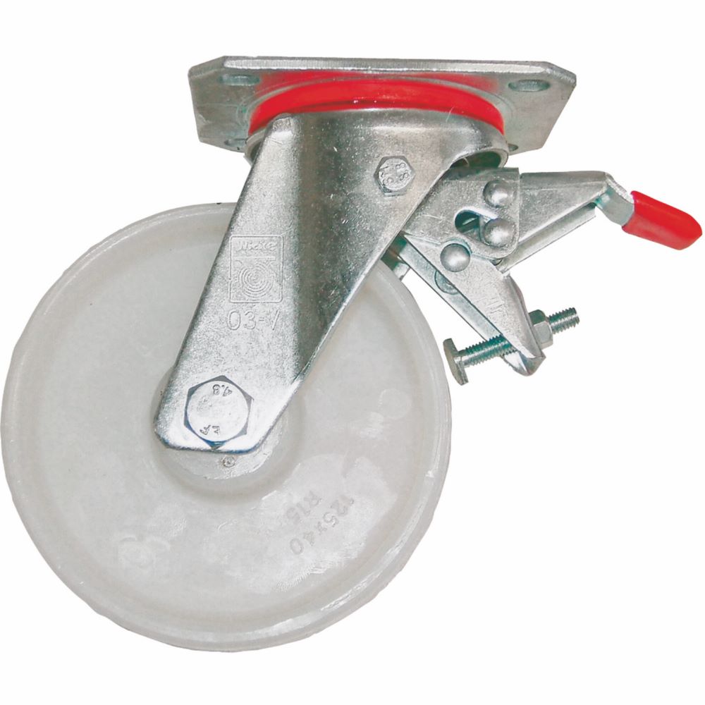 Produktbild Zarges Lenkrolle mit Festeller 125 mm Durchmesser für Arbeitsbühnen