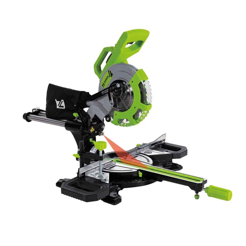 Produktbild Zipper Kappsäge elektrisch mit Laser und 2 Sägeblätter 210 mm bild 2