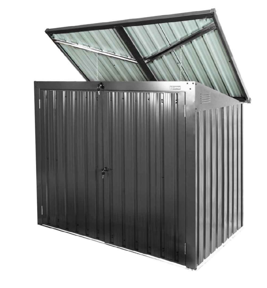 Produktbild Zipper Metall Mülltonnen Box 2 x 240 Liter mit Deckel bild 2