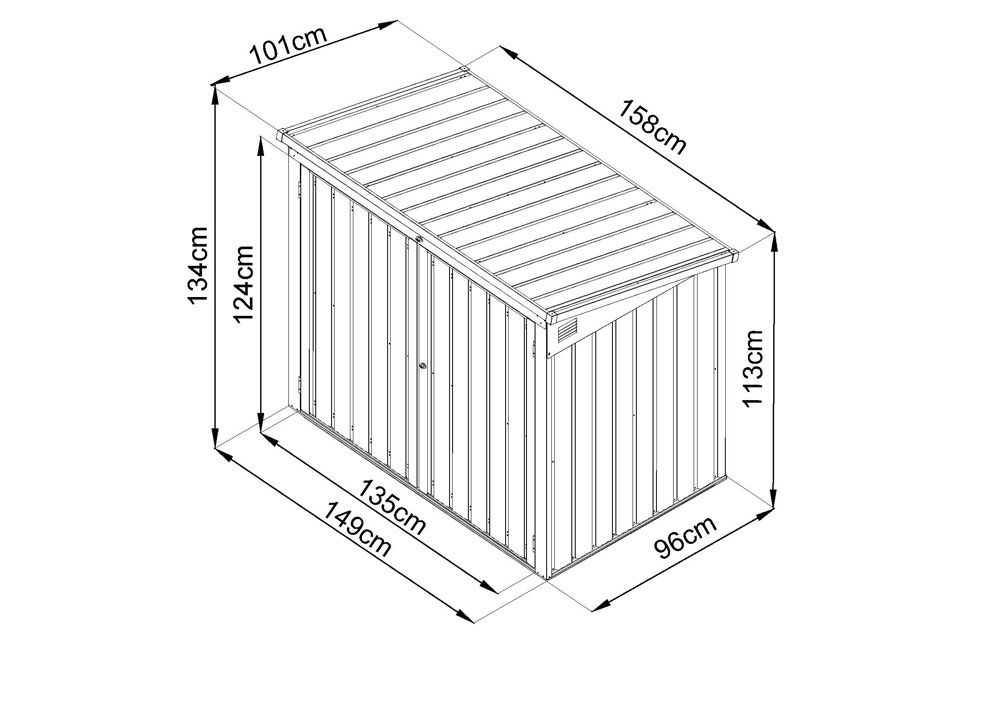 Produktbild Zipper Metall Mülltonnen Box 2 x 240 Liter mit Deckel bild 4