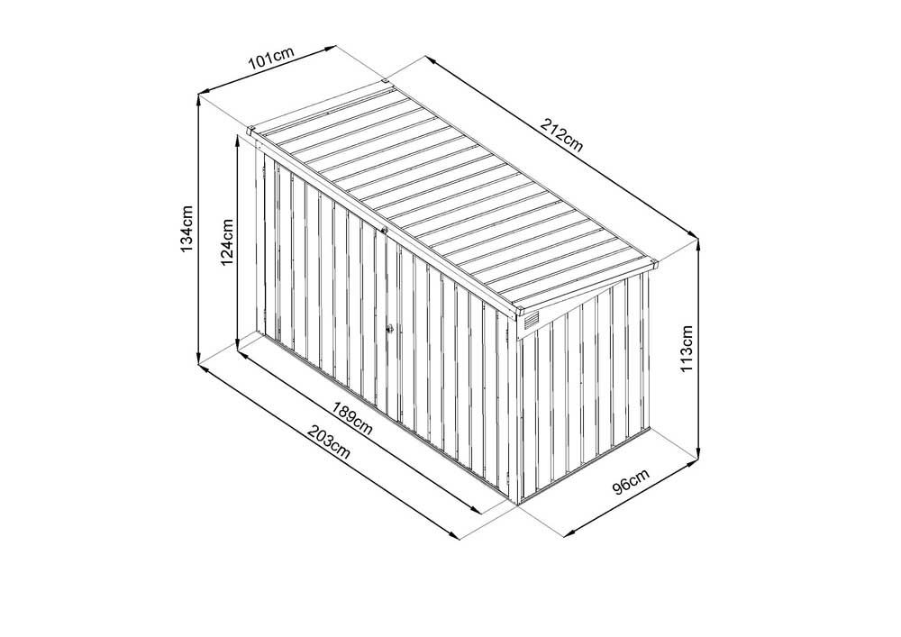 Produktbild Zipper Metall Mülltonnen Box 3 x 240 Liter mit Deckel bild 4